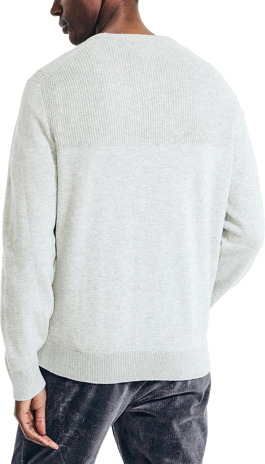 imageNautica Mens Nautica Sustainably Crafted Textured Crewneck SweaterGrey Heather