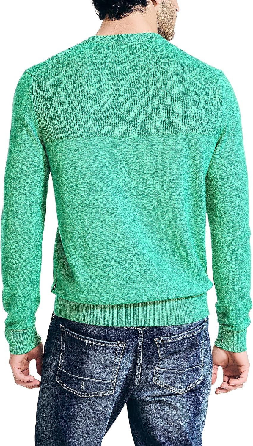 imageNautica Mens Nautica Sustainably Crafted Textured Crewneck SweaterParrot Green