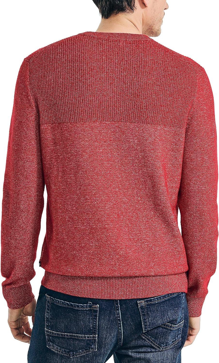 imageNautica Mens Nautica Sustainably Crafted Textured Crewneck SweaterTango Red