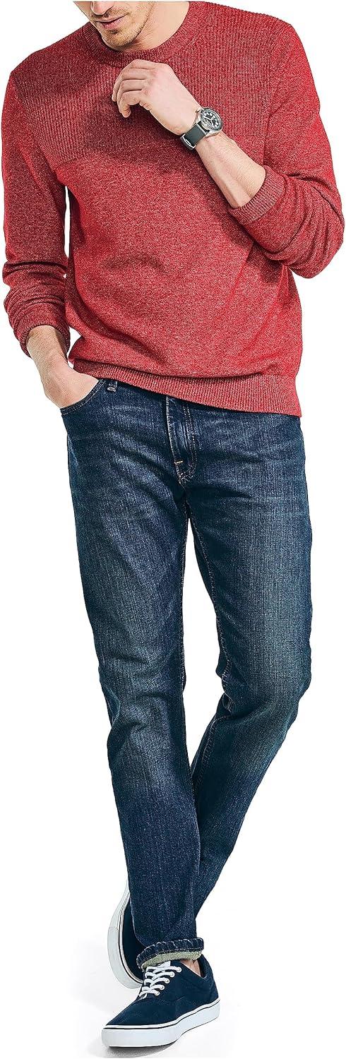 imageNautica Mens Nautica Sustainably Crafted Textured Crewneck SweaterTango Red