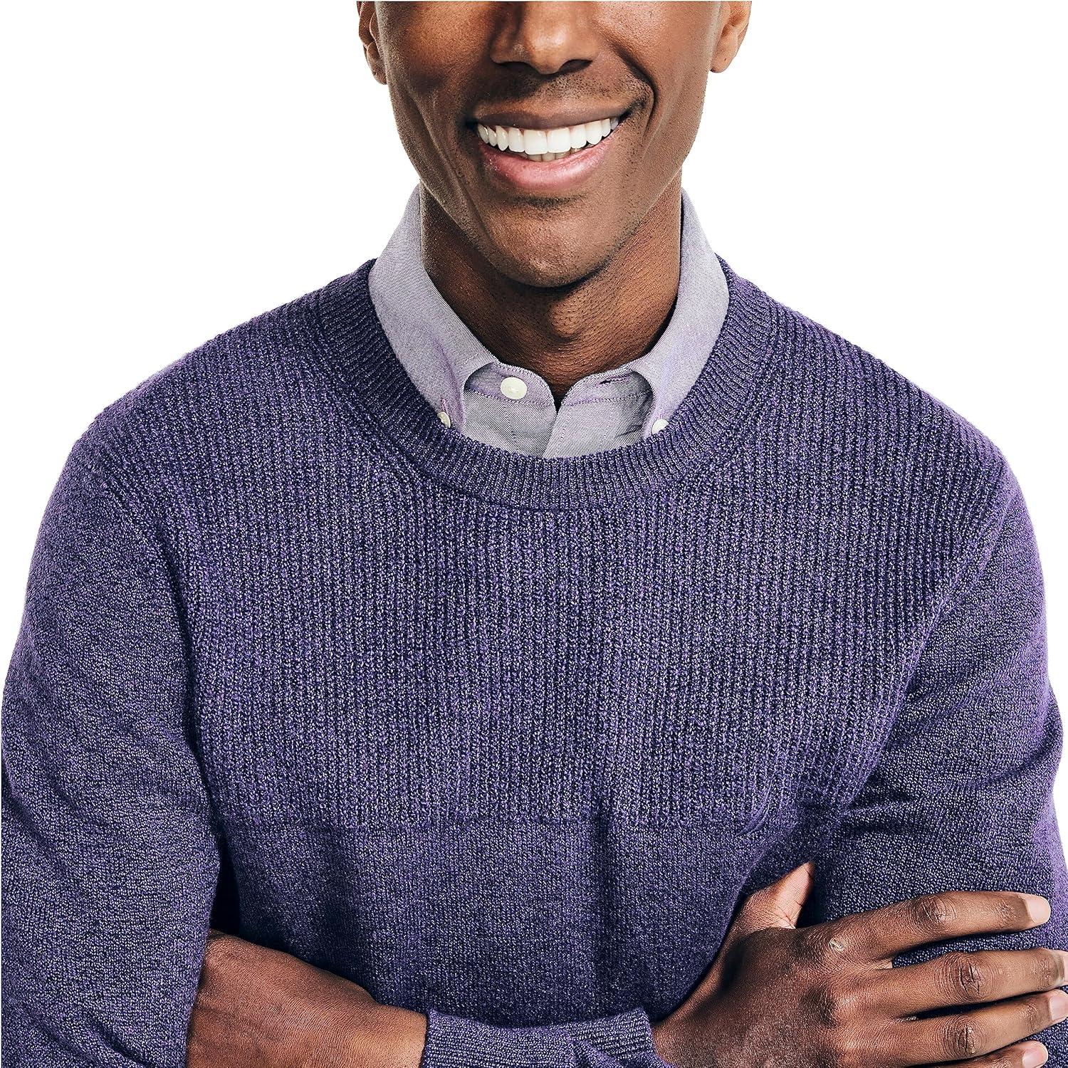 imageNautica Mens Nautica Sustainably Crafted Textured Crewneck SweaterViolet Heather