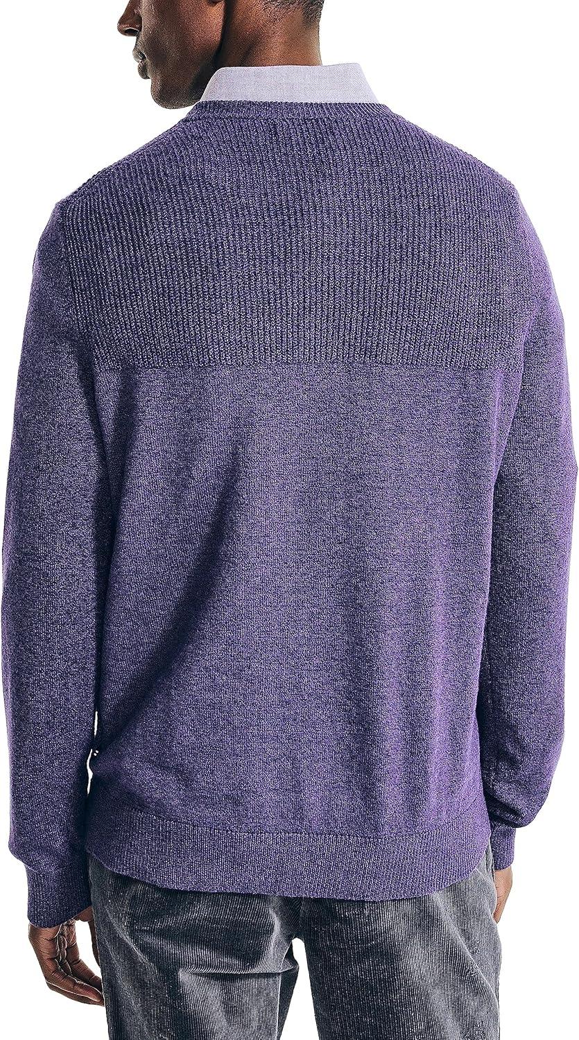 imageNautica Mens Nautica Sustainably Crafted Textured Crewneck SweaterViolet Heather