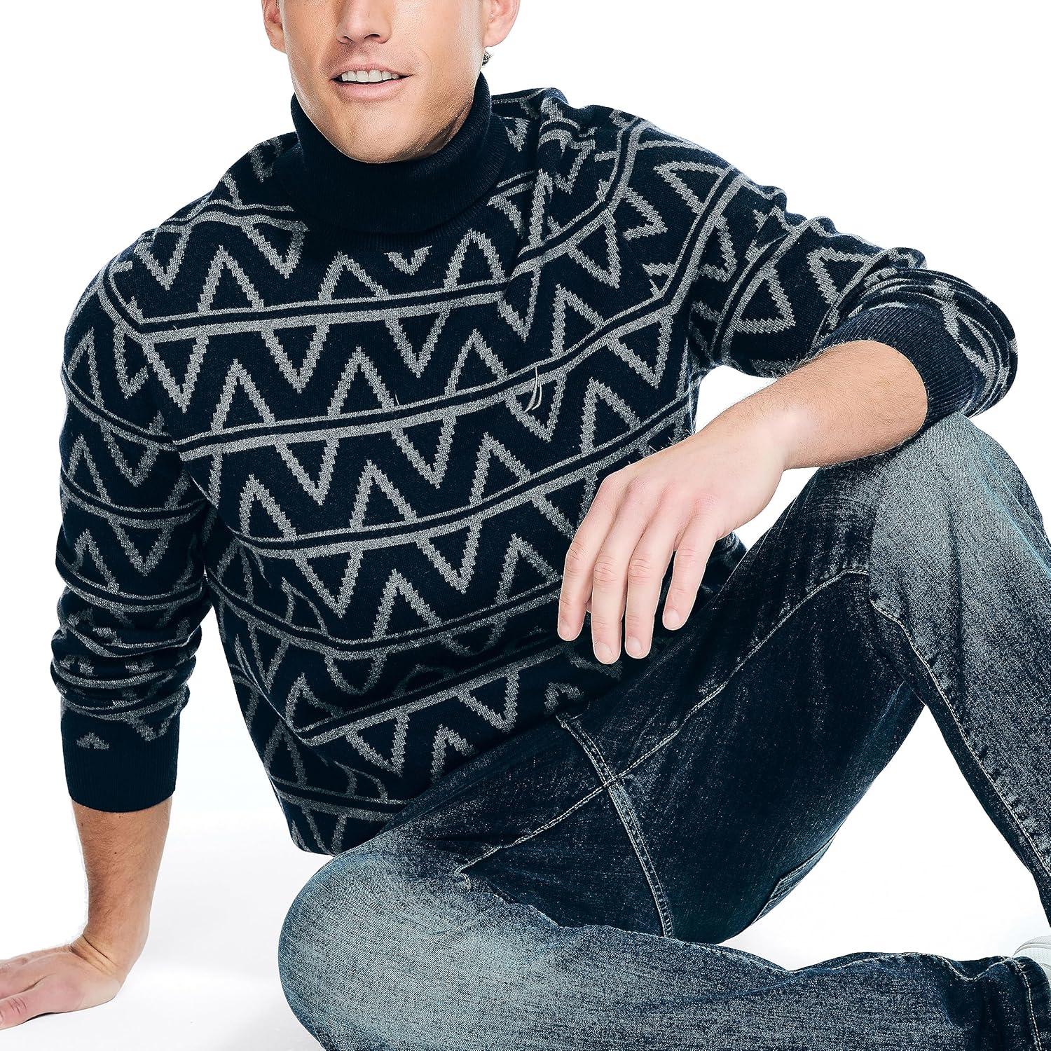 imageNautica Mens Nautica Sustainably Crafted Turtleneck SweaterNavy Seas