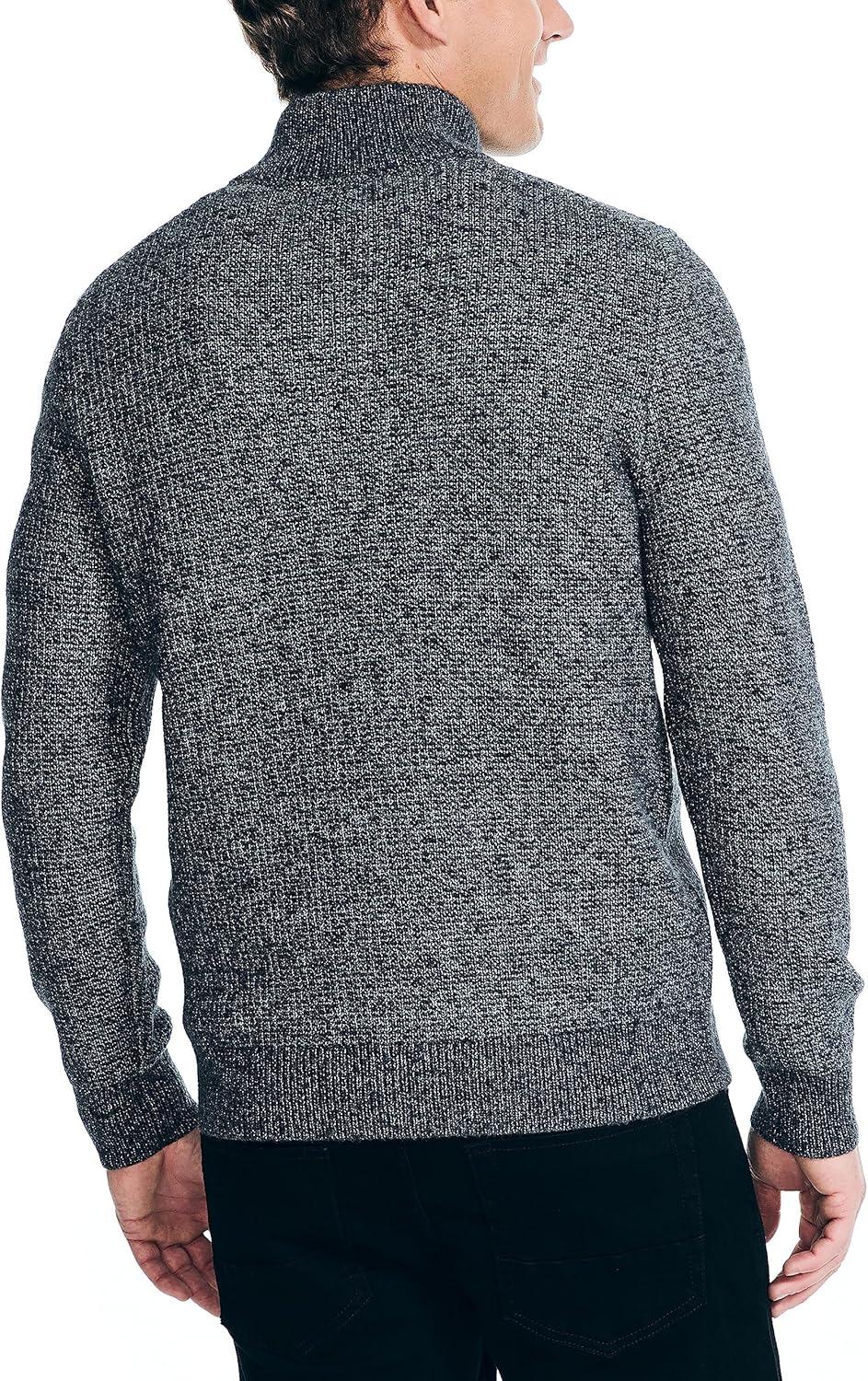 imageNautica Mens Nautica Sustainably Crafted Waffle MockNeck SweaterCharcoal Heather