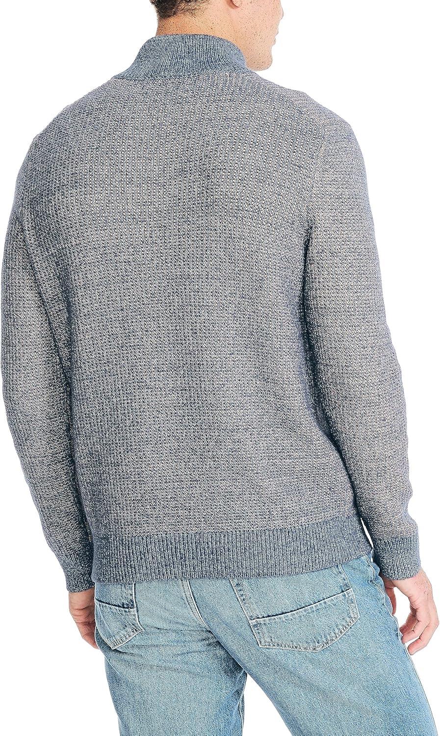 imageNautica Mens Nautica Sustainably Crafted Waffle MockNeck SweaterNavy Seas