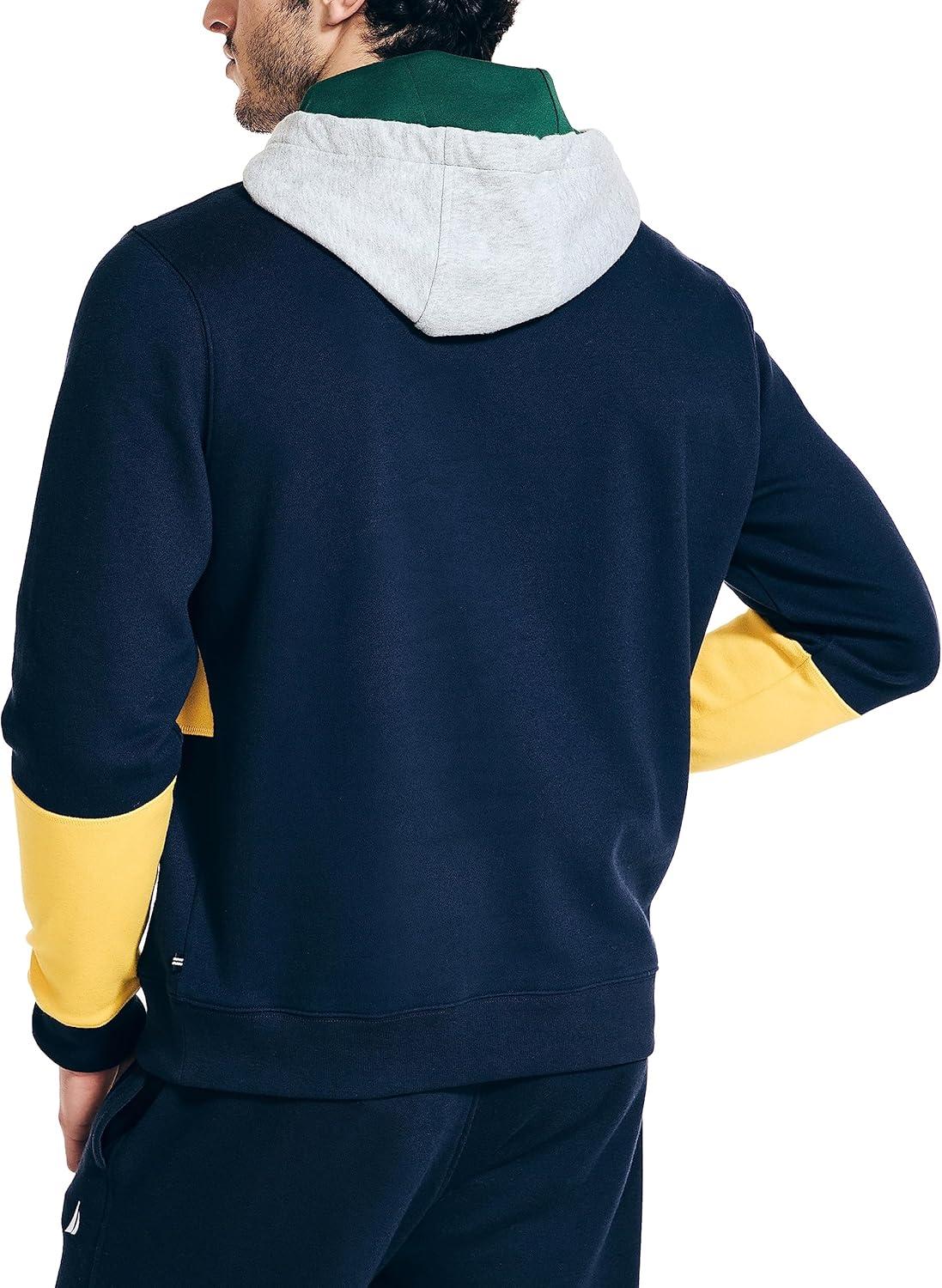 imageNautica Mens Sustainably Crafted Colorblock Logo HoodieNavy Seas
