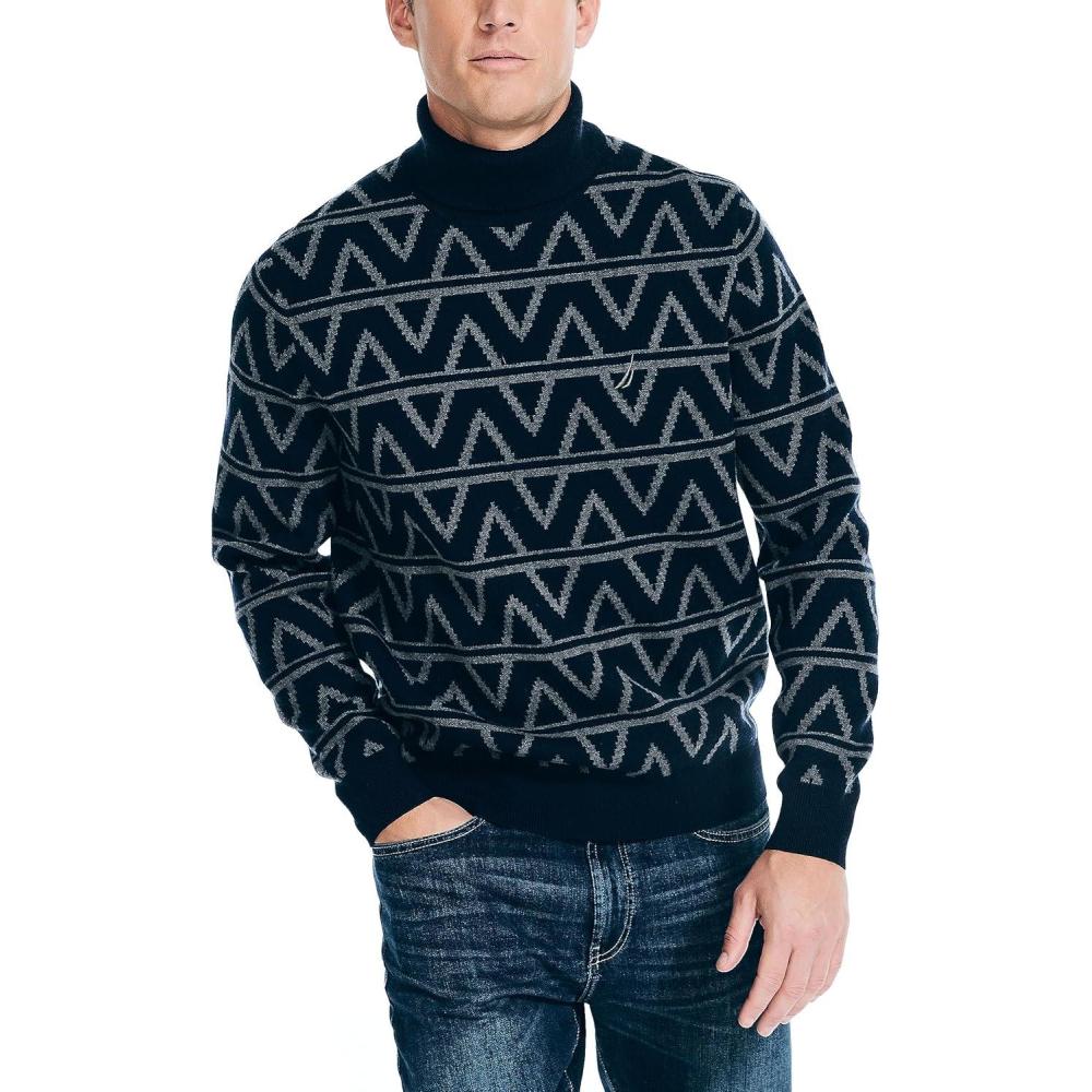 imageNautica Mens Nautica Sustainably Crafted Turtleneck SweaterNavy Seas