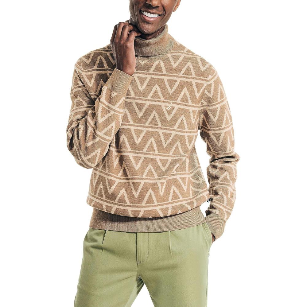imageNautica Mens Nautica Sustainably Crafted Turtleneck SweaterTannin