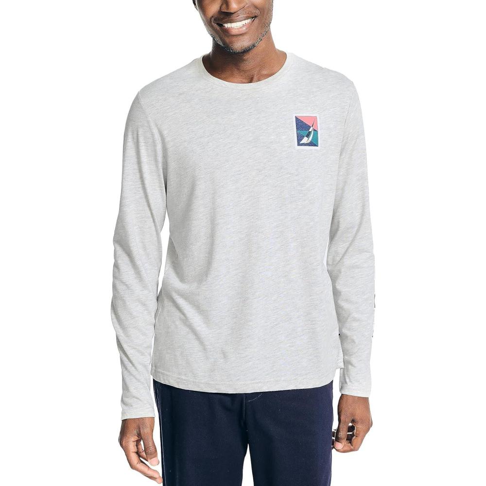 imageNautica Sustainably Crafted LongSleeve Graphic TShirtGrey Htr