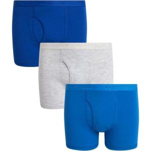 Nautica Boys Boxer Briefs – 3/6 Pack Comfort Stretch Cotton Kids Underwear Boxers for Boys with Contour Pouch (Sizes: 6-18)(Boundless Blue/Light Bleach Heather/Blue Hawaii- 3pk)