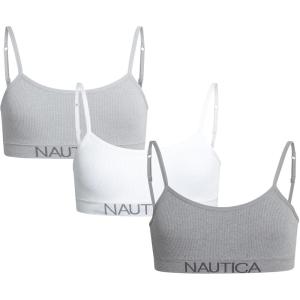 Nautica Girls Training Bra – 3 Pack/6 Pack Seamless Padded Bralette Underwear for Girls with Removable Pads (Sizes: S-XL)