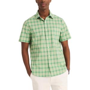 Nautica Men’s Nautica Sustainably Crafted Plaid Short-Sleeve Shirt(Fair Green)
