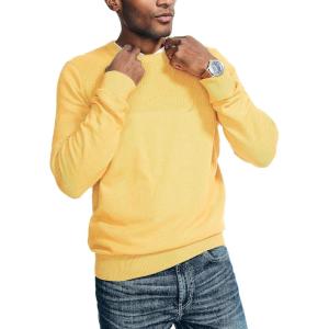 Nautica Men’s Nautica Sustainably Crafted Textured Crewneck Sweater(Tawny Olive)