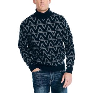 Nautica Men’s Nautica Sustainably Crafted Turtleneck Sweater(Navy Seas)
