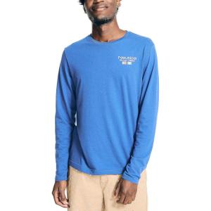 Nautica Sustainably Crafted Long-Sleeve Graphic T-Shirt(Bright Cobalt)