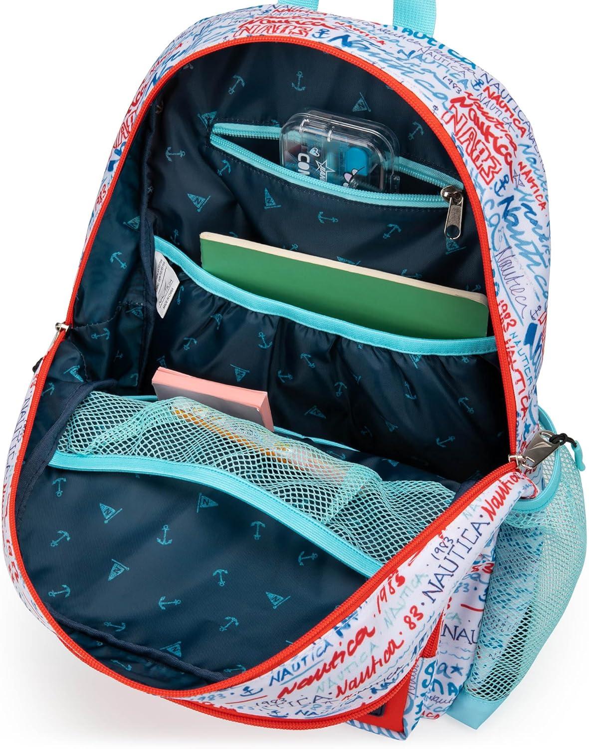 imageNautica Backpack for Kids Kindergarten Elementary Children Backpack 16 Tall SailboatsGraffiti