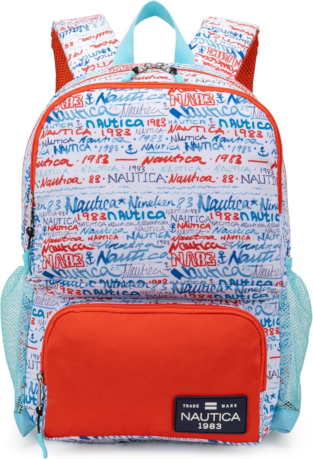imageNautica Backpack for Kids Kindergarten Elementary Children Backpack 16 Tall SailboatsGraffiti