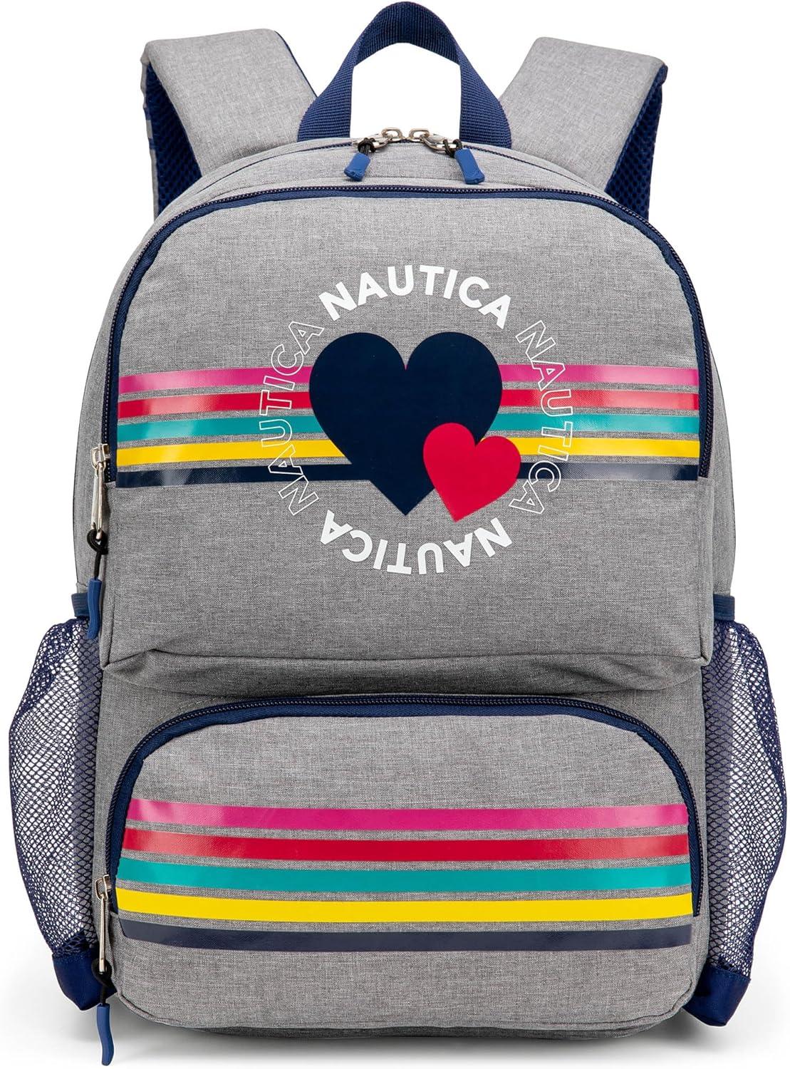 imageNautica Backpack for Kids Kindergarten Elementary Children Backpack 16 Tall SailboatsHearts
