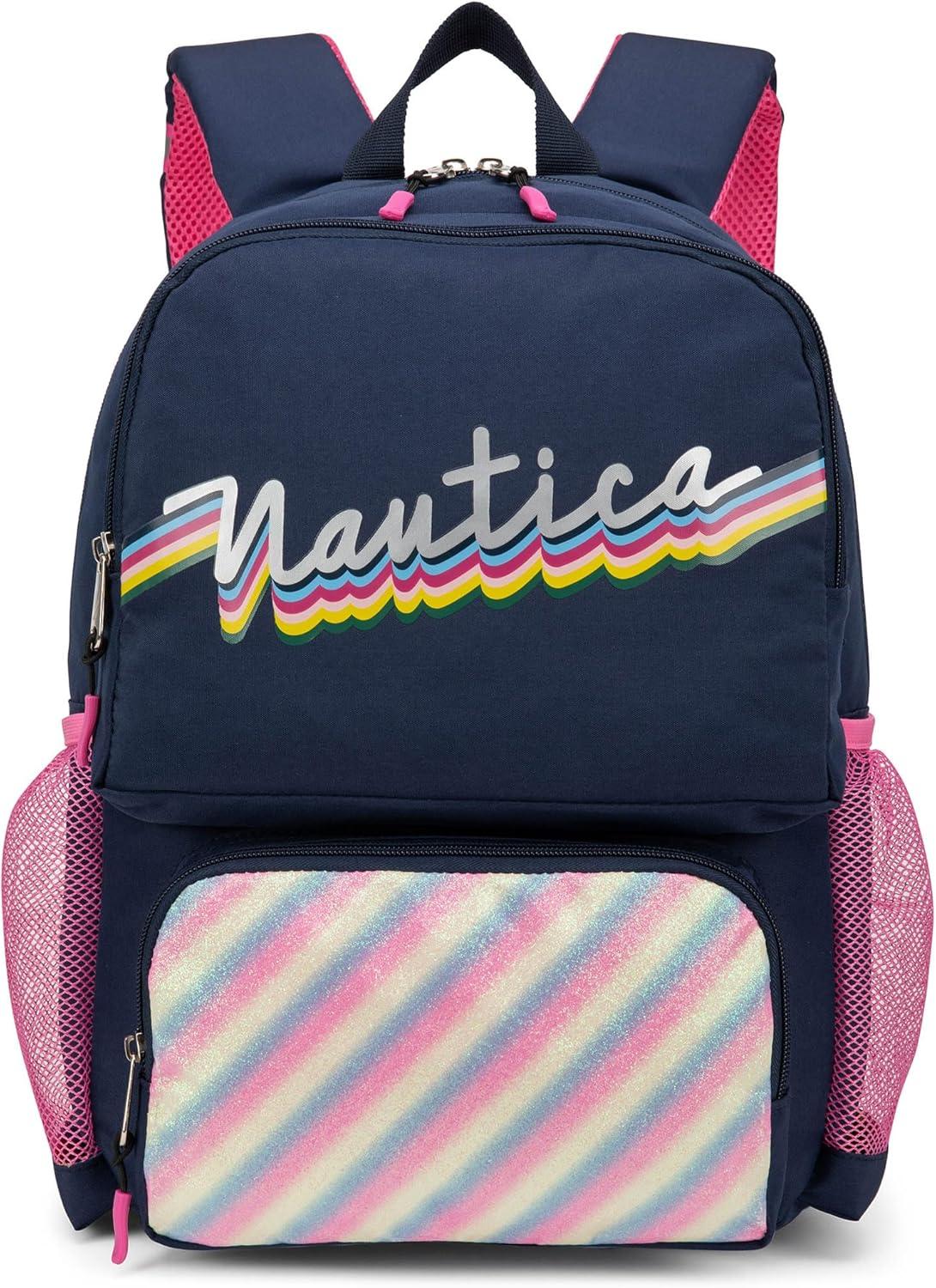 imageNautica Backpack for Kids Kindergarten Elementary Children Backpack 16 Tall SailboatsRetro Rainbow