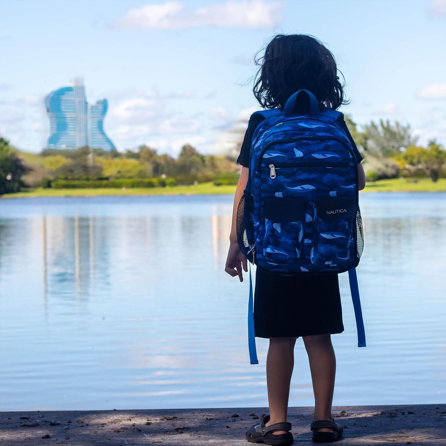 imageNautica Backpack for Kids Kindergarten Elementary Children Backpack 16 Tall SailboatsSailboats