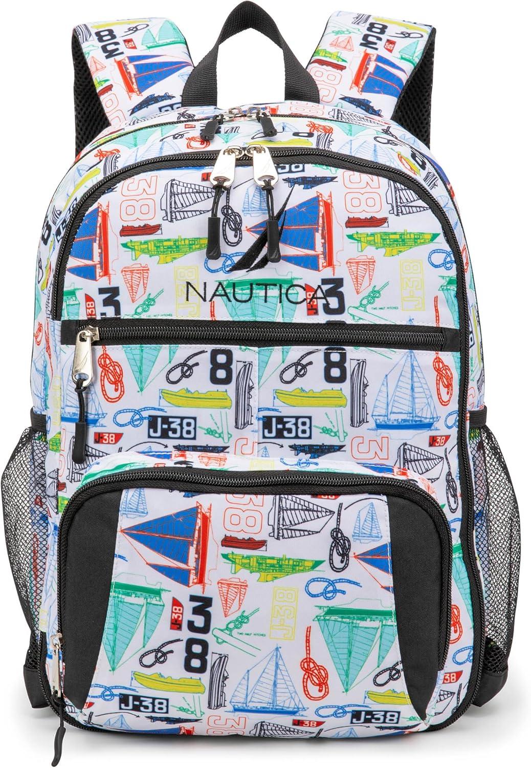 imageNautica Backpack for Kids Kindergarten Elementary Children Backpack 16 Tall SailboatsSailboats