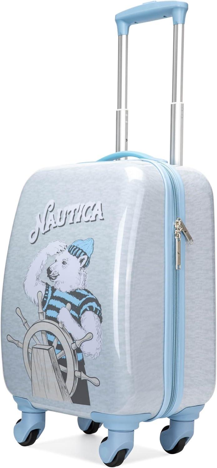 imageNautica Kids Luggage 18 Airline Approved Rolling Hardside Upright Carryon Suitcase with Wheels Pirate AhoyPolar Voyage