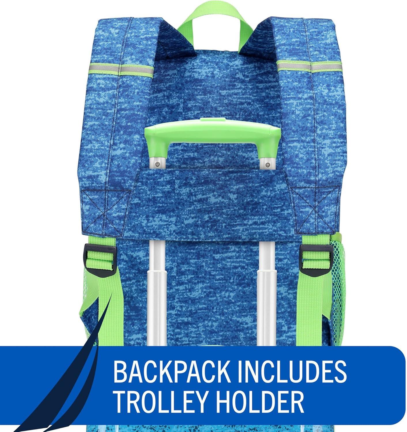 imageNautica Kids Luggage 18 Airline Approved Rolling Hardside Upright Carryon Suitcase with Wheels Pirate AhoySubmarine Journey 5pc School Set