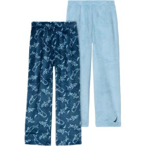 Nautica Boys Pajama Pants for Kids | 2 Pack Sleep Pant for Boys Pajamas Soft Brushed Micro Sleepwear Bottoms for Little Kids(Whale-blue)