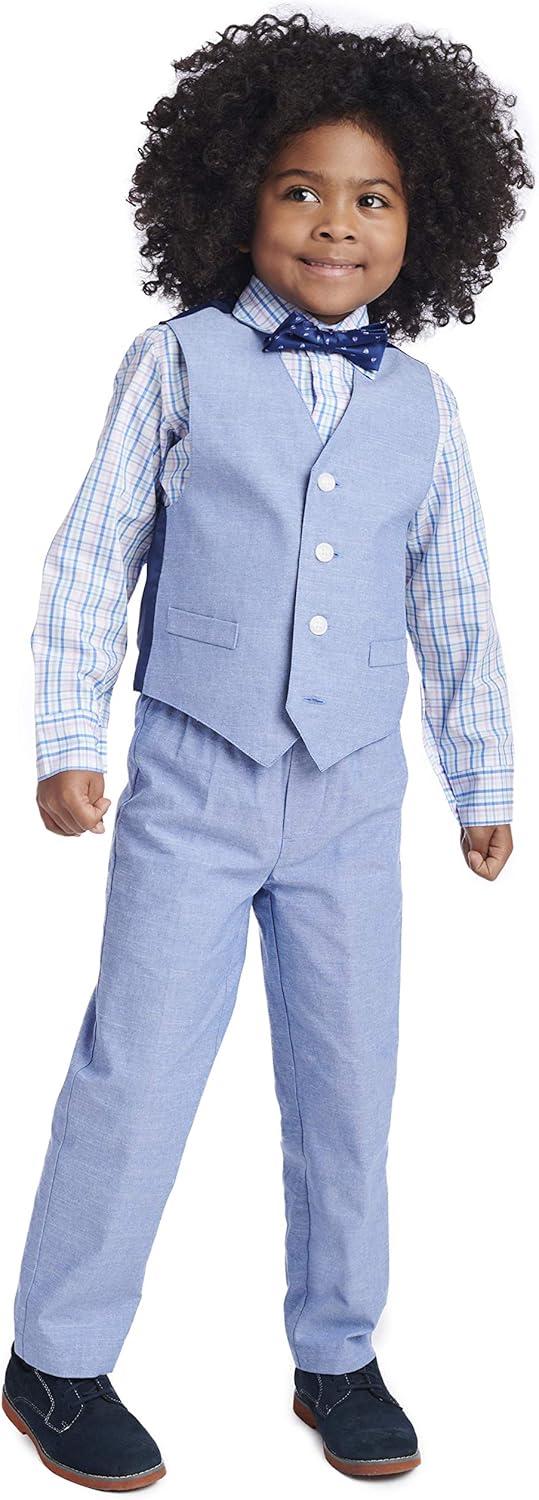 imageNautica Boys 4piece Formal Suit Set with Vest Pants Collared Dress Shirt and TieLavendula