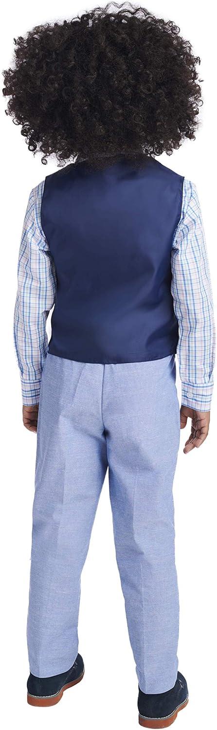 imageNautica Boys 4piece Formal Suit Set with Vest Pants Collared Dress Shirt and TieLavendula