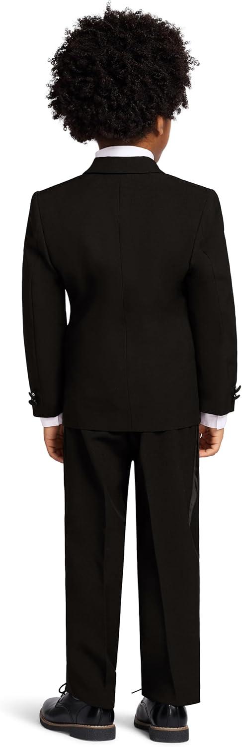 imageNautica Boys 4piece Tuxedo Set with Dress Shirt Bow Tie Jacket and PantsBlack Tuxedo