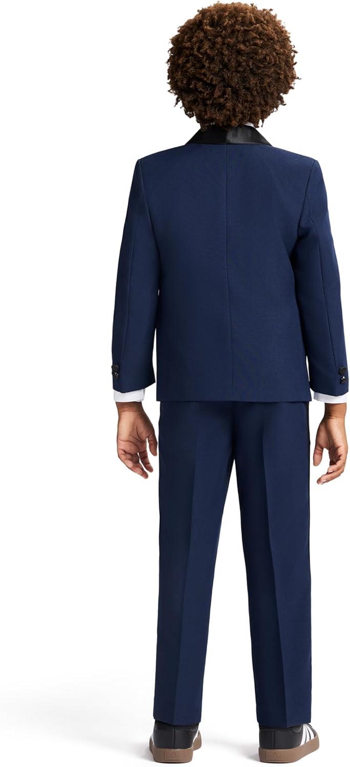 imageNautica Boys 4piece Tuxedo Set with Dress Shirt Bow Tie Jacket and PantsBlue Tuxedo