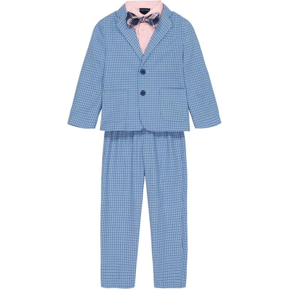 imageNautica Boys 4piece Suit Set with Dress Shirt Tie Jacket and PantsClear Sky