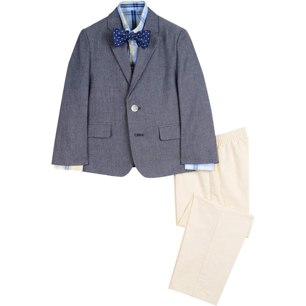 imageNautica Boys 4piece Suit Set with Dress Shirt Tie Jacket and PantsNew Navy