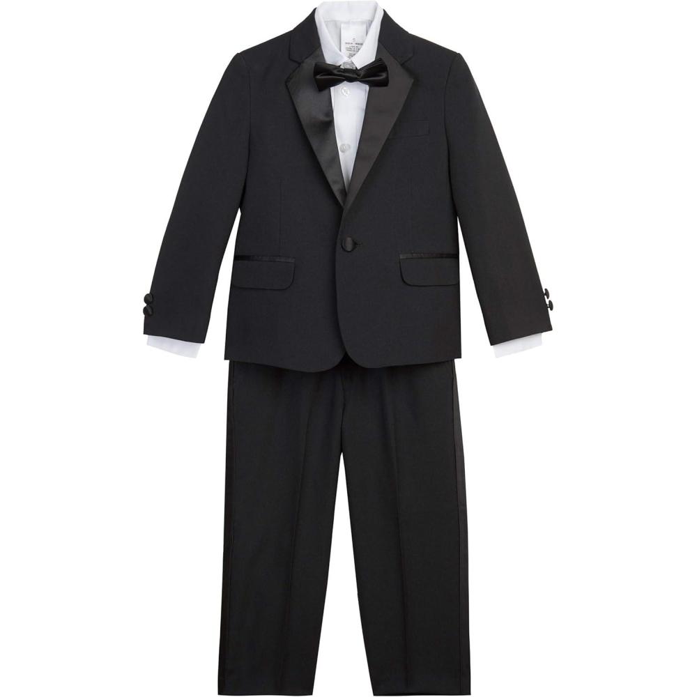 imageNautica Boys 4piece Tuxedo Set with Dress Shirt Bow Tie Jacket and PantsBlack Tuxedo