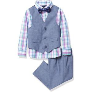 Nautica Baby Boys 4-piece Suit Set with Dress Shirt, Vest, Pants, and Tie(Baltic Dusk)