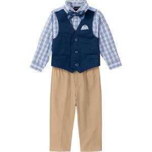 Nautica Baby Boys 4-piece Suit Set with Dress Shirt, Vest, Pants, and Tie(Flag Blue)