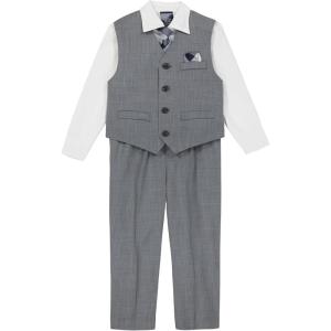 Nautica Baby Boys 4-piece Suit Set with Dress Shirt, Vest, Pants, and Tie(Light Grey Deco Sharkskin)