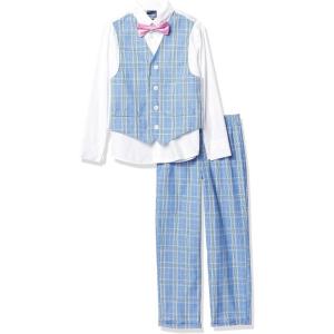 Nautica Boys’ 4-piece Formal Suit Set with Vest, Pants, Collared Dress Shirt, and Tie(Blue Jean)