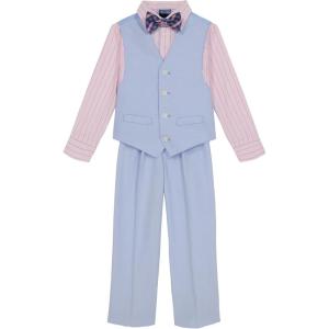 Nautica Boys’ 4-piece Formal Suit Set with Vest, Pants, Collared Dress Shirt, and Tie(Ice Bay)