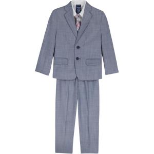 Nautica Boys’ 4-piece Suit Set with Dress Shirt, Tie, Jacket, and Pants(Blue Sharkskin)