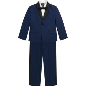 Nautica Boys’ 4-piece Tuxedo Set with Dress Shirt, Bow Tie, Jacket, and Pants(Blue Tuxedo)