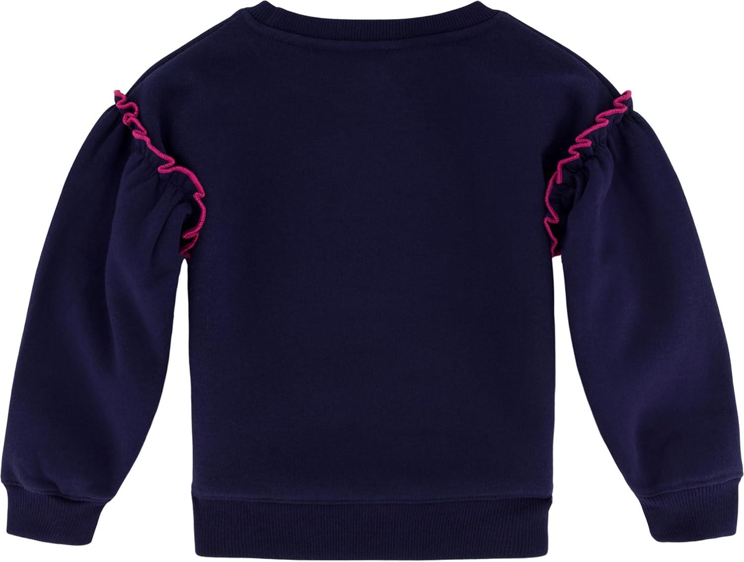 imageNautica Girls Fleece Popover Crewneck SweatshirtPeacoat Daisy
