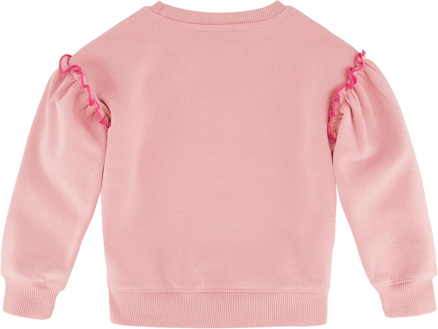 imageNautica Girls Fleece Popover Crewneck SweatshirtPink Dolphin Star