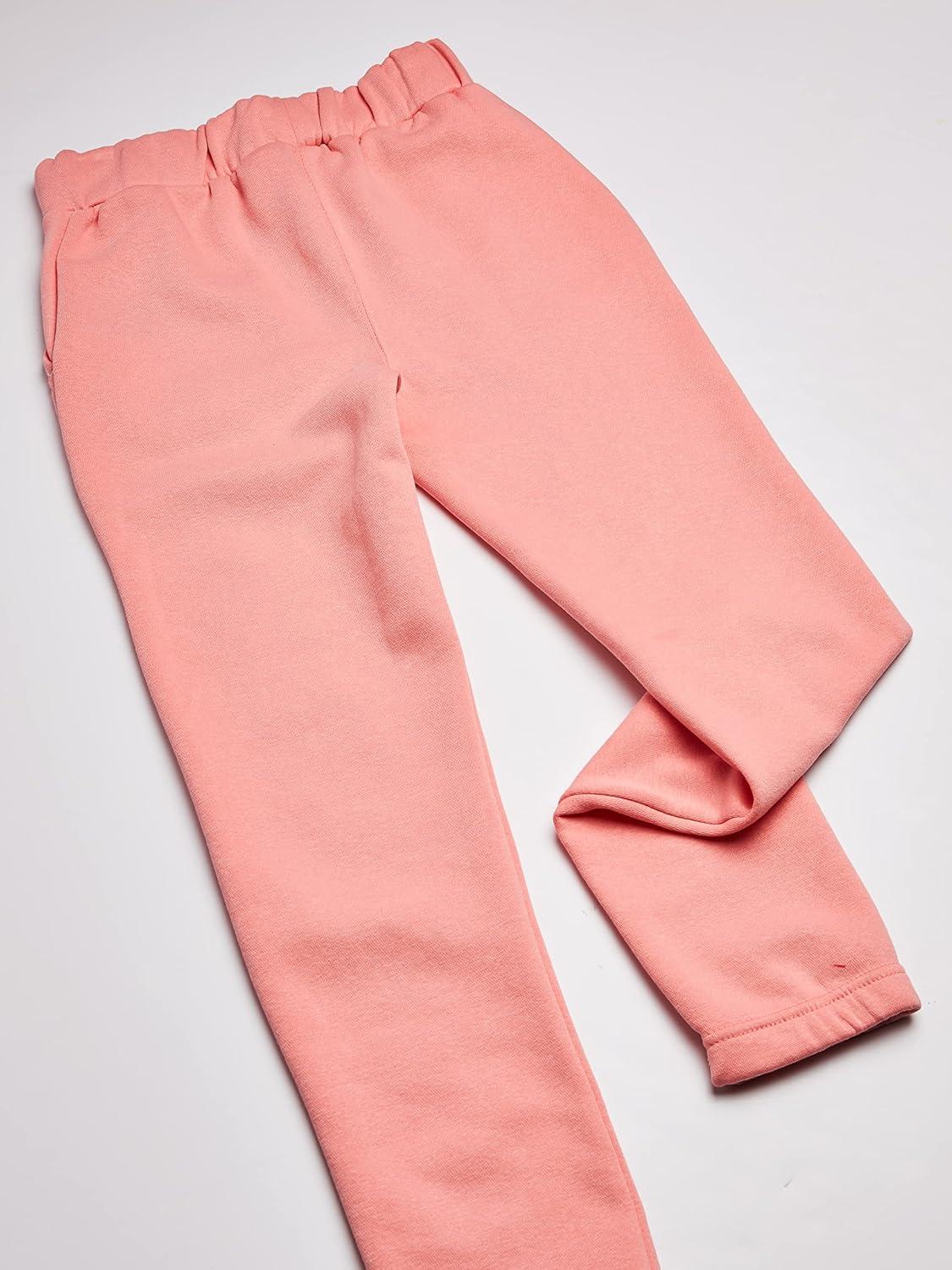 imageNautica Girls Logo Sweatpants Fleece Joggers with Ribbed Cuffs amp Functional Side PocketsFlamingo Pink
