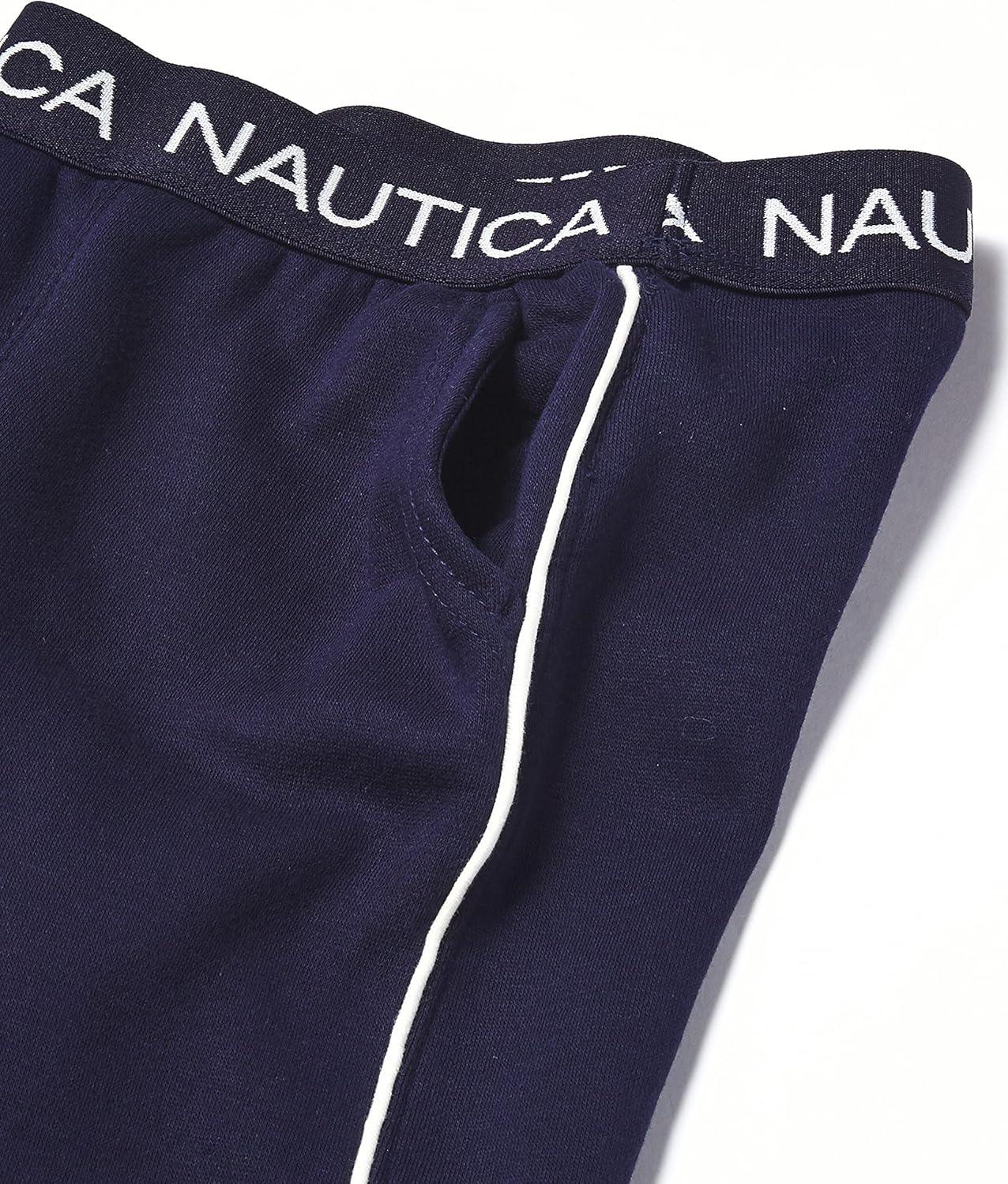 imageNautica Girls Logo Sweatpants Fleece Joggers with Ribbed Cuffs amp Functional Side PocketsPeacoat