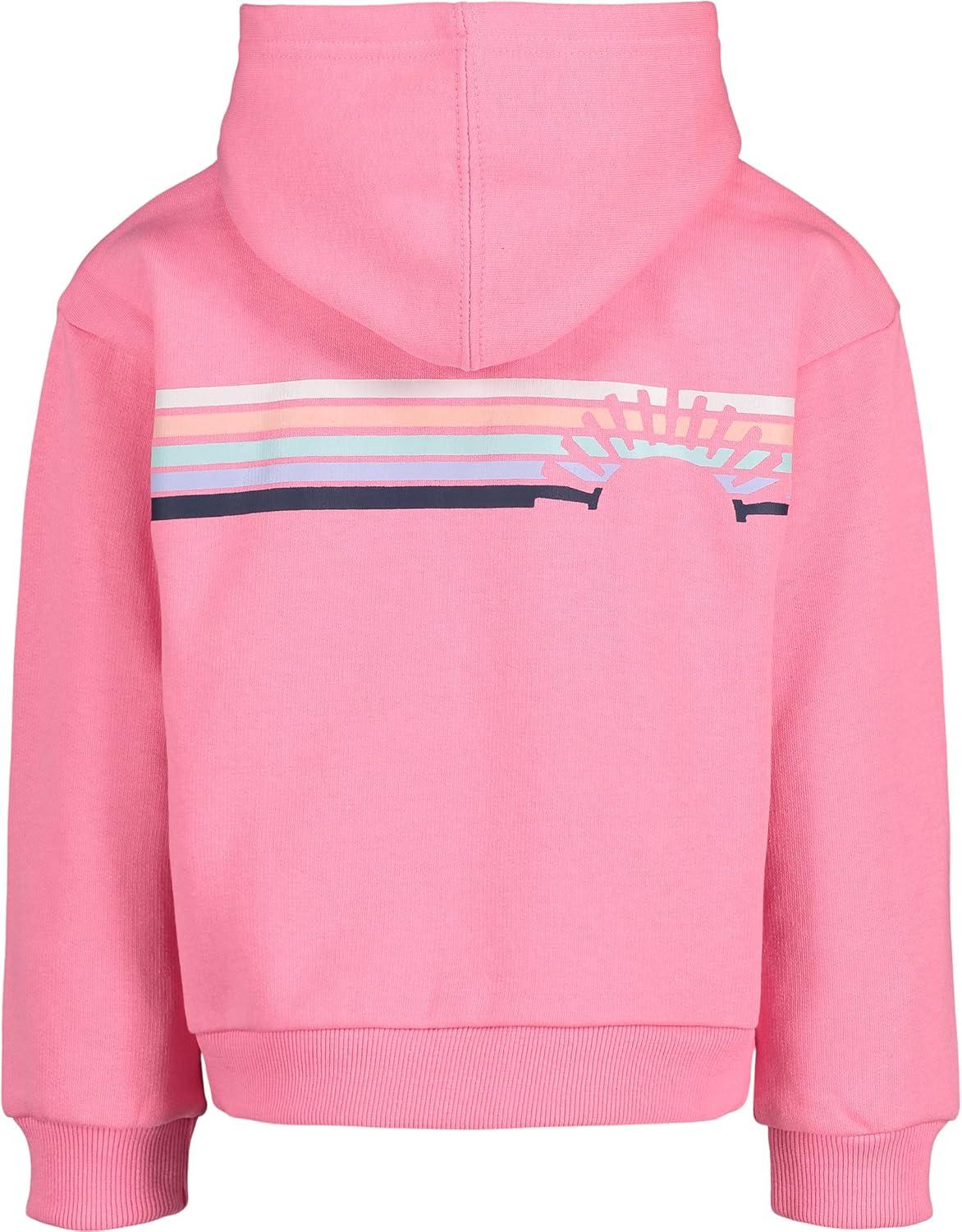 imageNautica Girls Logo Sweatshirt Fleece Hoodie With Fullzip Front amp PocketsPink Sunset
