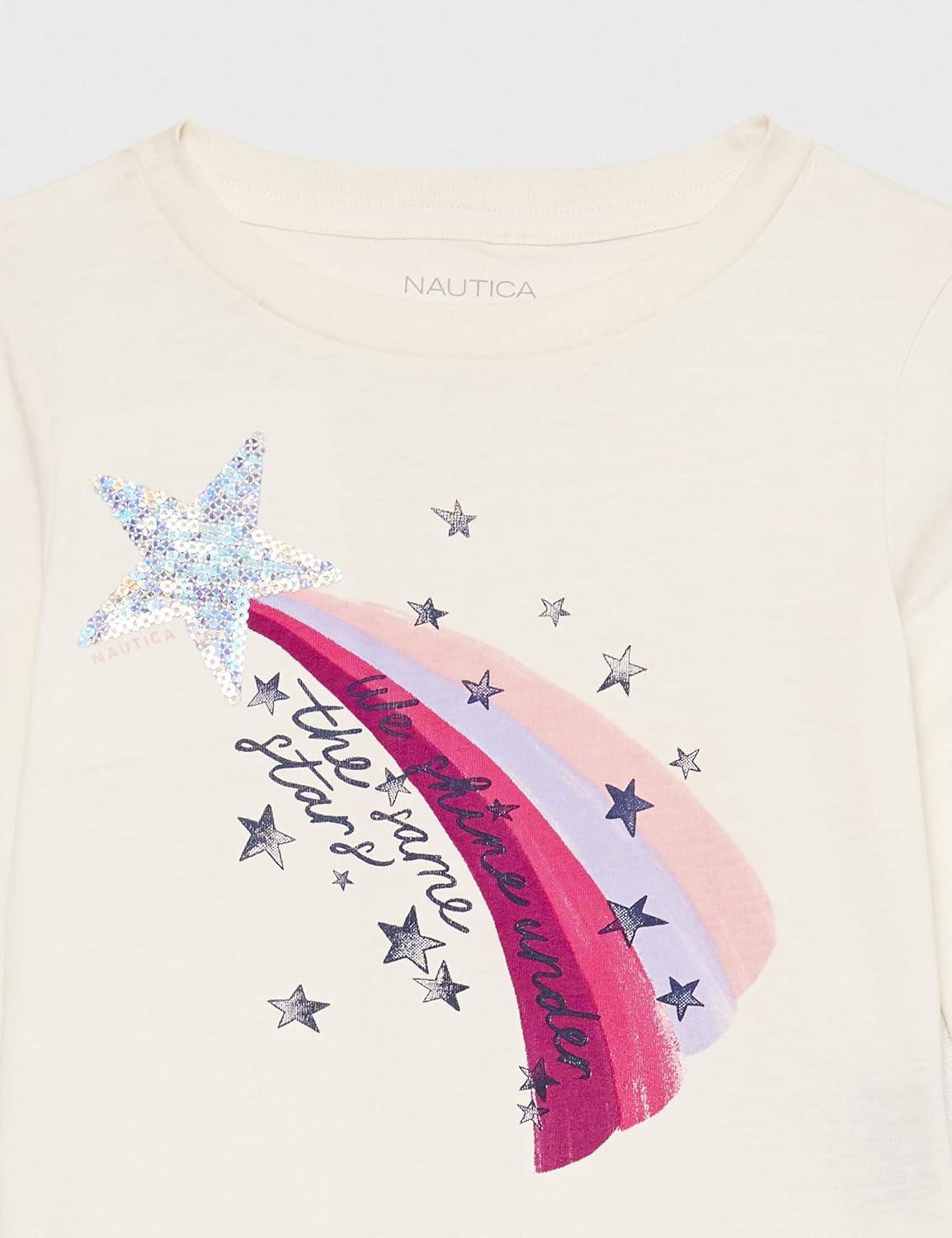 imageNautica Girls Long Sleeve Graphic TShirtEggnog We Shine