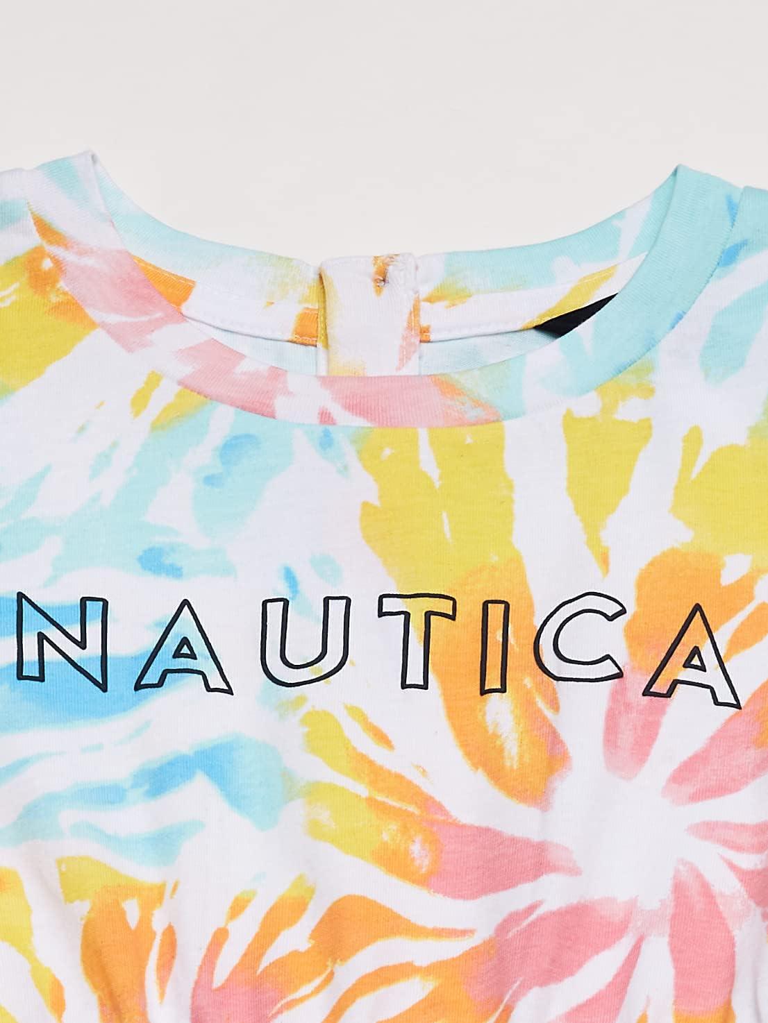 imageNautica Girls Short Sleeve Fashion DressWhite Sunburst Tie Dye