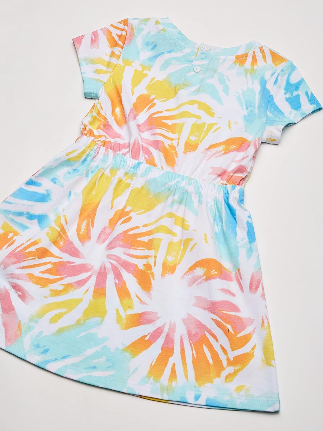 imageNautica Girls Short Sleeve Fashion DressWhite Sunburst Tie Dye